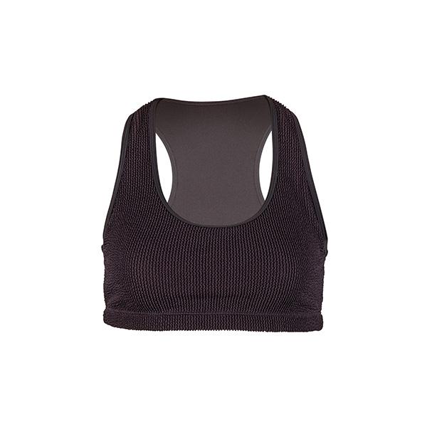 Beco Crinkle-bikinitop | Zwart