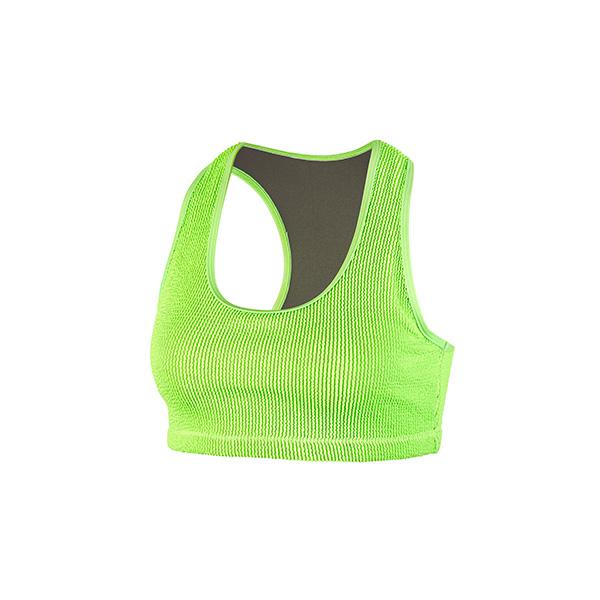 Beco Crinkle Bikini Top | Neon Green