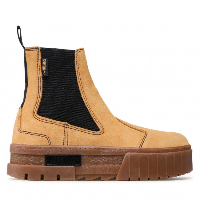 Puma Bottes Mayze Chelsea Suède Plateforme Marron