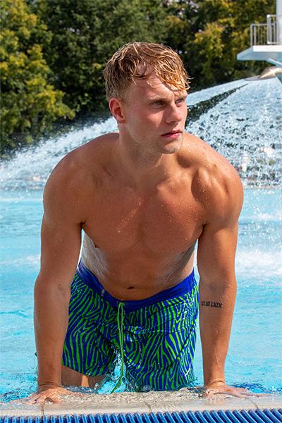 Beco Zebra Vibes svømmeshorts | Blå/grøn 2XL