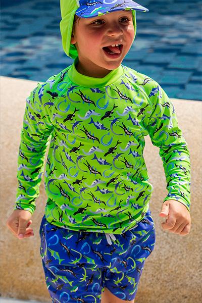 Beco Ocean Dinos Short de bain pour garçons | Bleu