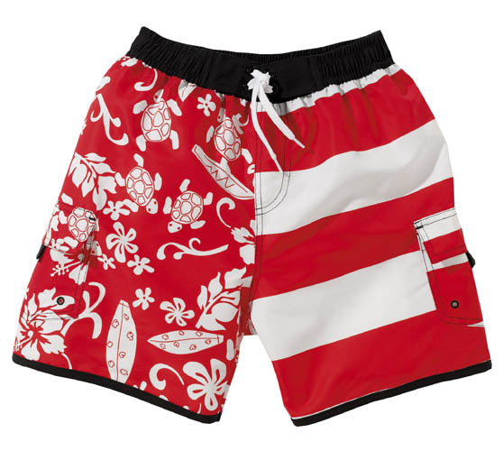 Short de bain Beco garçon rouge/blanc
