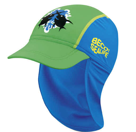 Casquette solaire Beco-sealife® | UV Spf50+ | Taille 2 | Env. 52 cm | Bleu/vert**