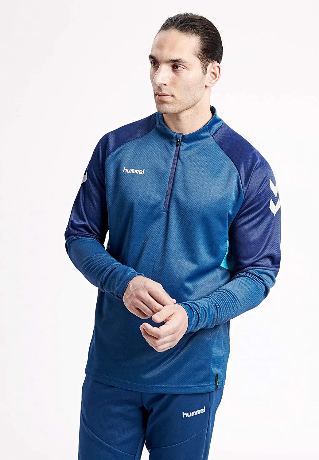 Moletom masculino hummel tech move meio zíper azul2 azul xs