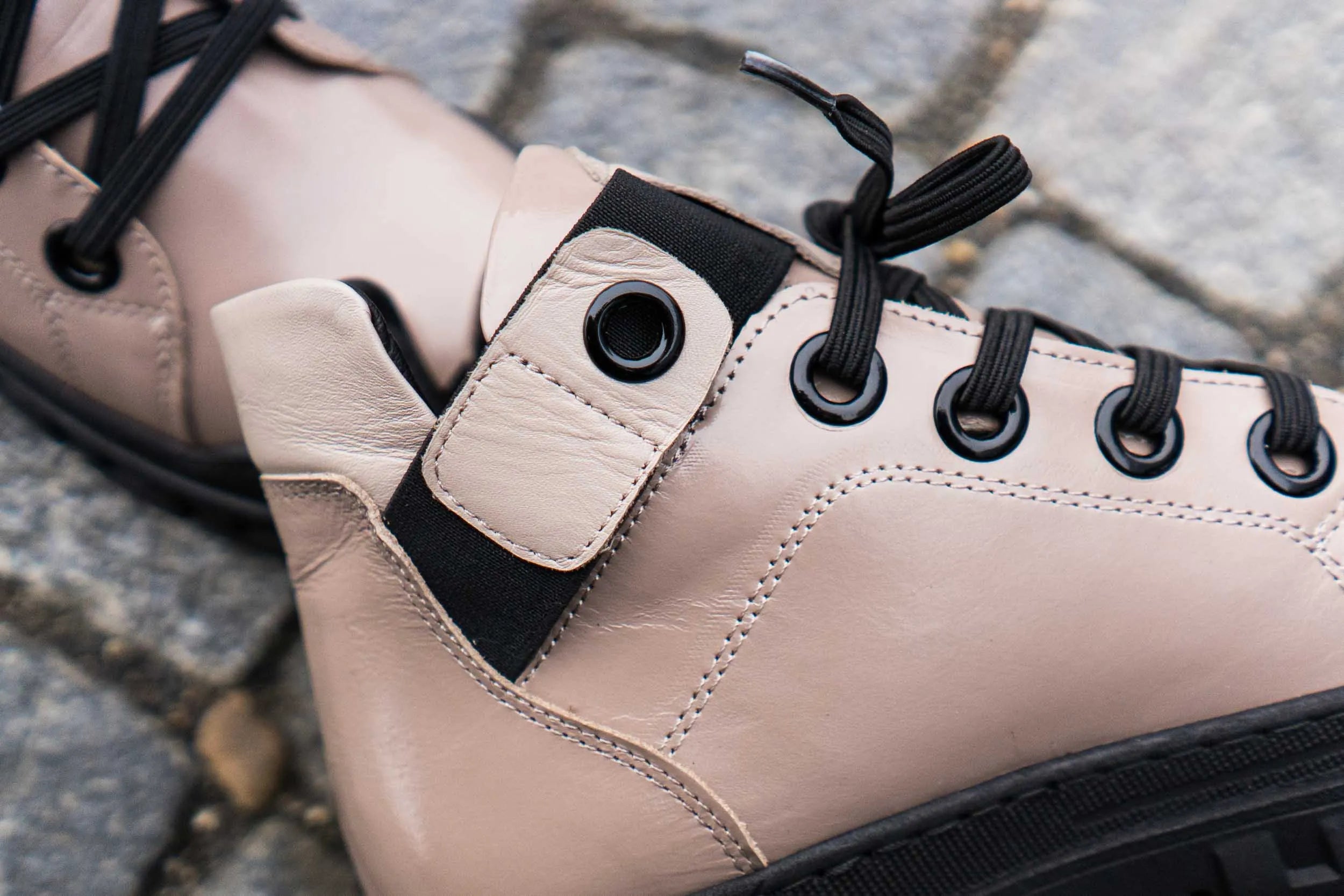 Sapatos femininos de couro nell 157 bege 39