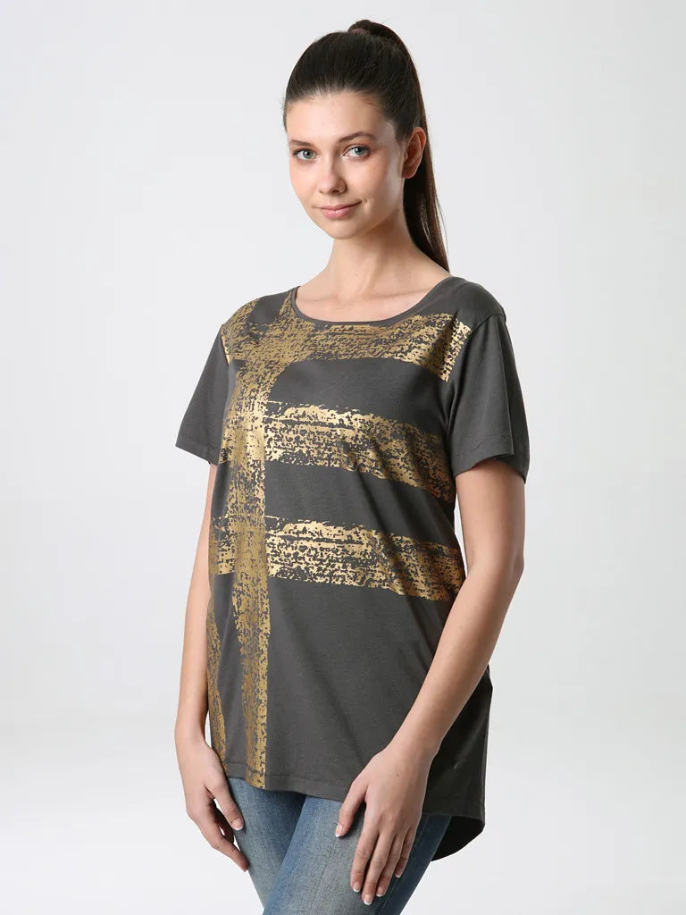 Damen-T-Shirt Loop Asaja Grau