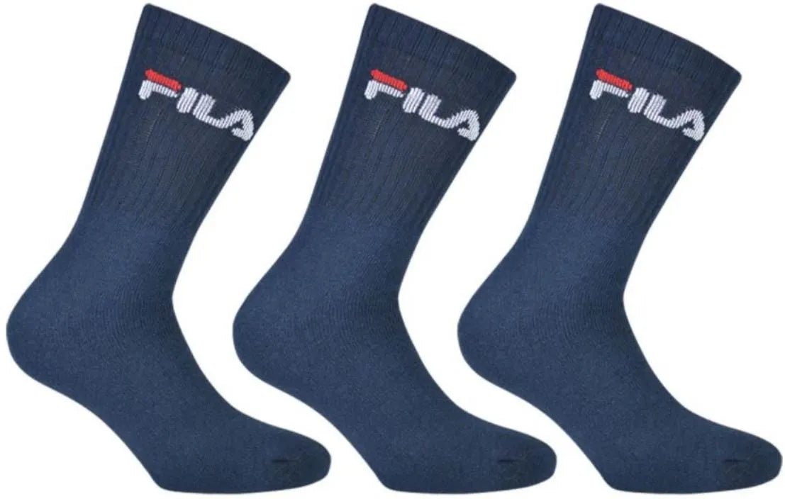 Ponožky Fila crew tenisové 3-balenie unisex námornícka modrá 35-38