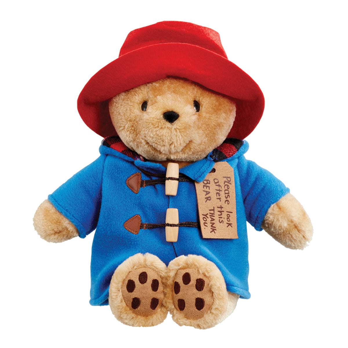 Regenbogenfarbener mittelgroßer Paddington-Bär aus Plüsch
