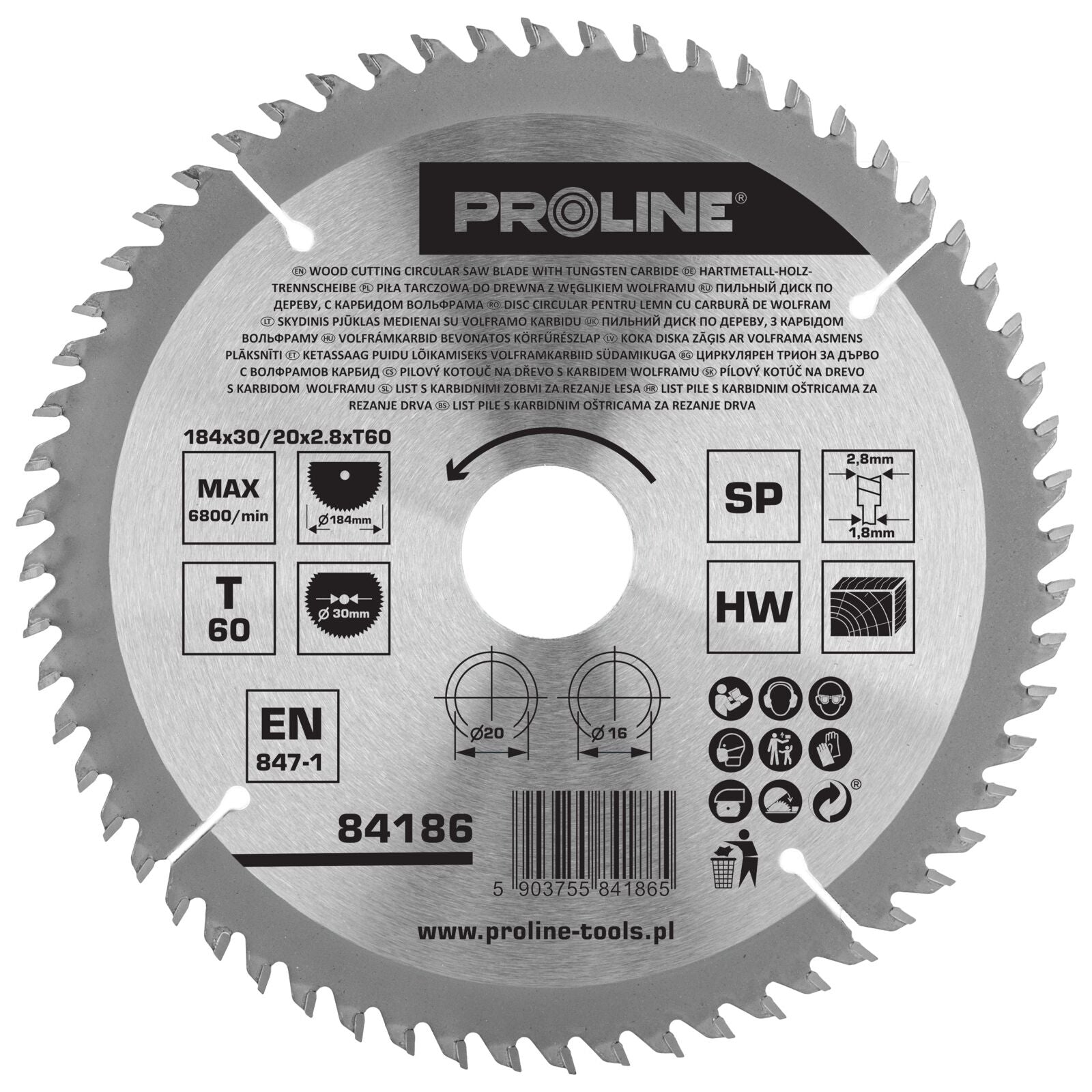 Kreissäge für Holz 18 460t302016 mm Proline