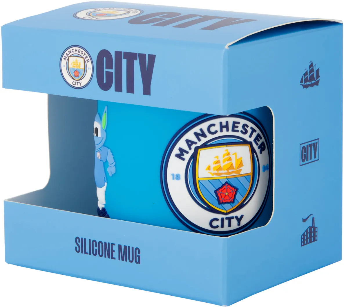 Man City Jr Mcfc Fw mascotte plastic mok blauw