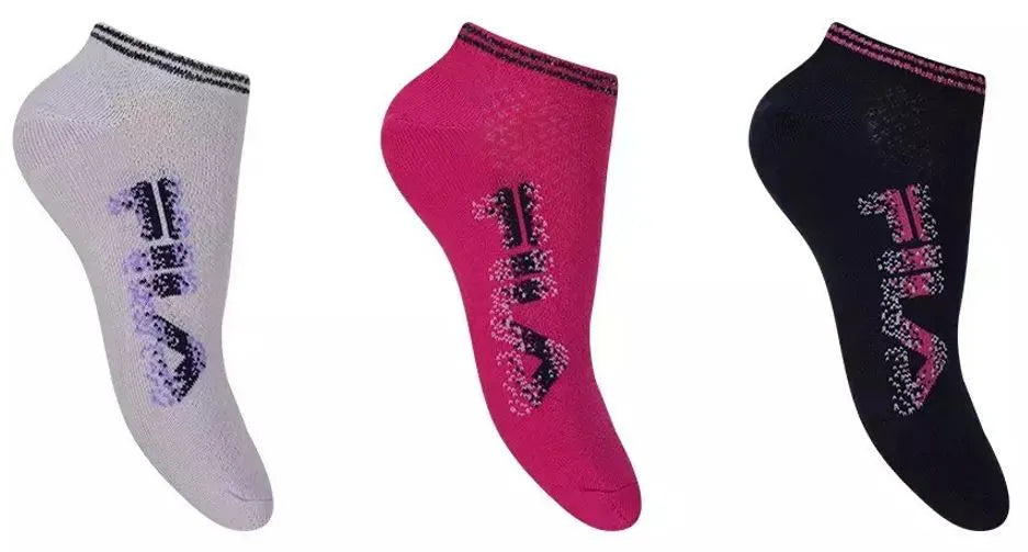Fila 3-pack W Tênis Flor Meias 35-38