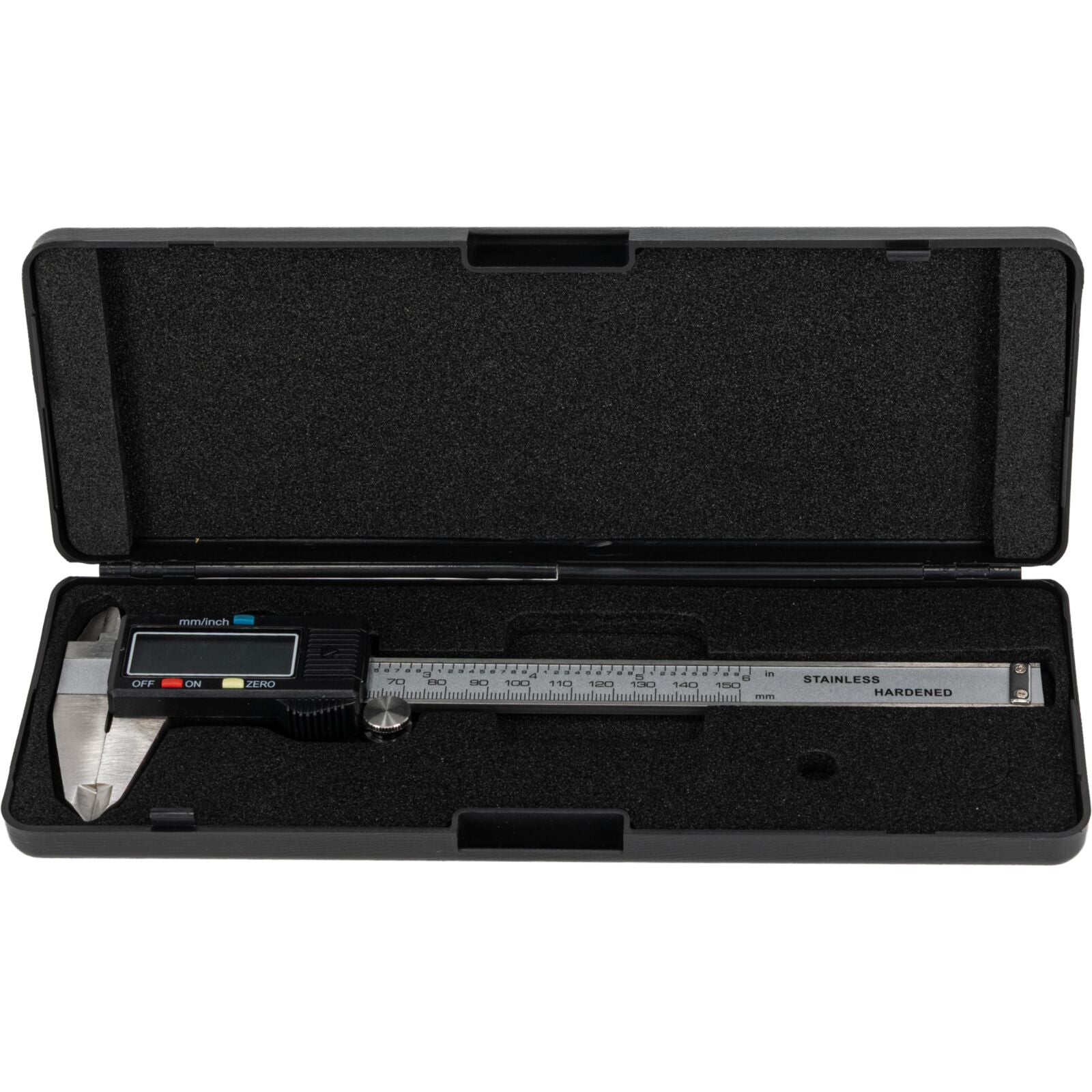Digitální posuvné měřítko Verinier 150mm0 02 Mm. Offon Zero Mm Inch Swiche. Nerez. Dodáváno se dvěma bateriemi - jedna náhradní.