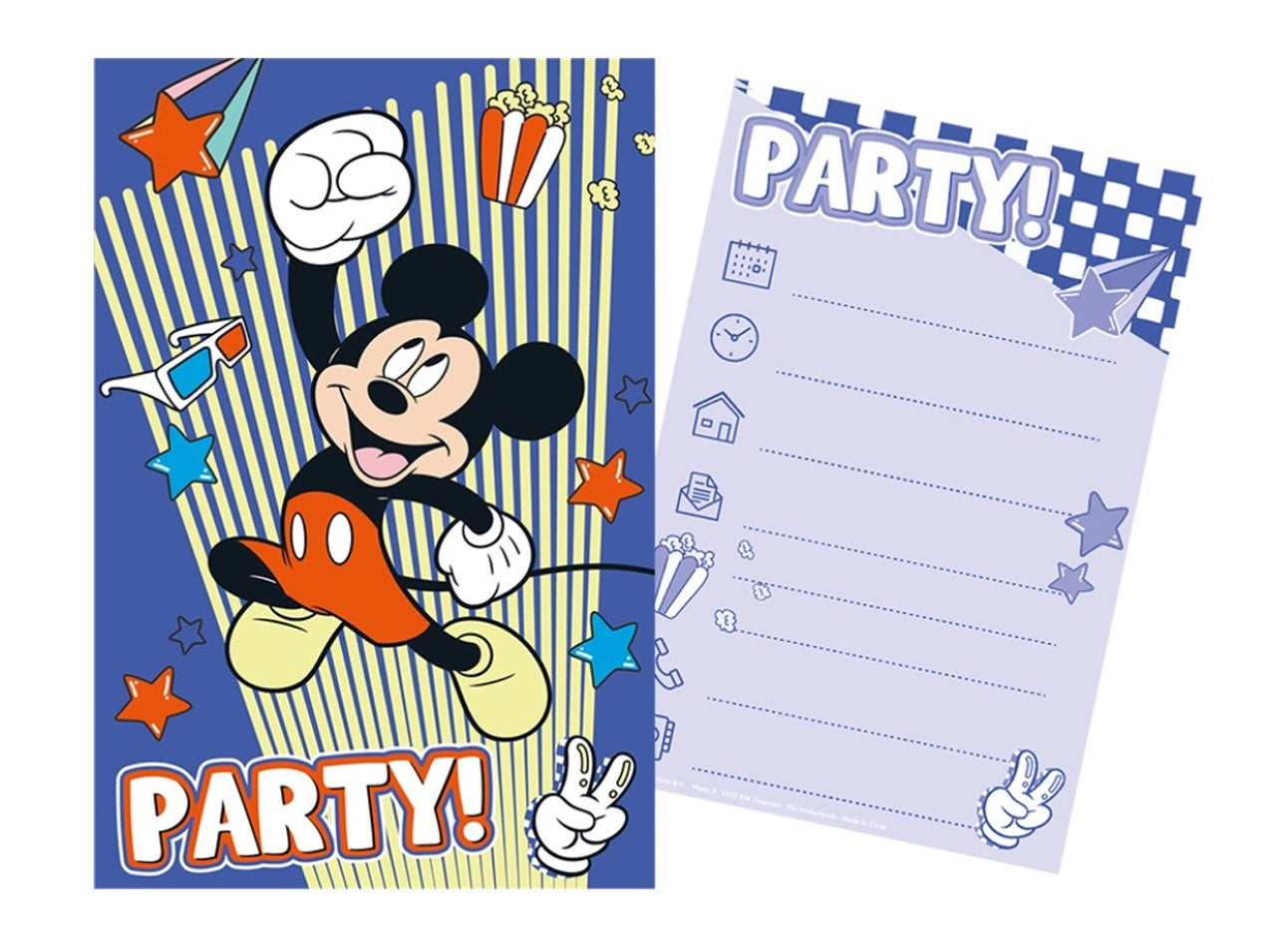 Set petrecere Mickey Mouse 5 invitatii 5 plicuri