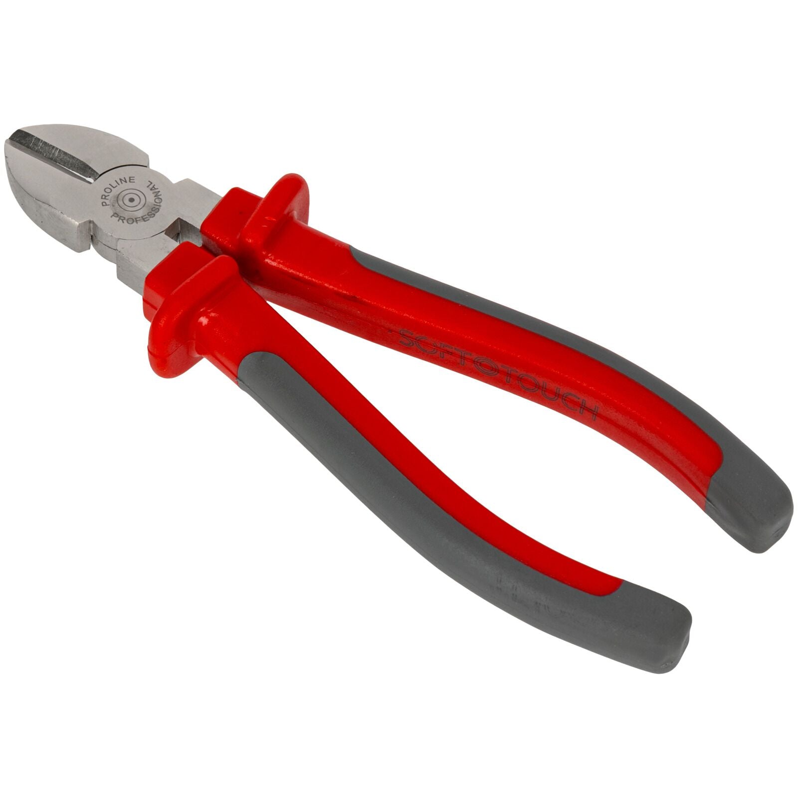 Alicate de corte diagonal 200 mm gota forjado acabamento acetinado resistente plástico e mangas de borracha em prolina cinza e azul escuro