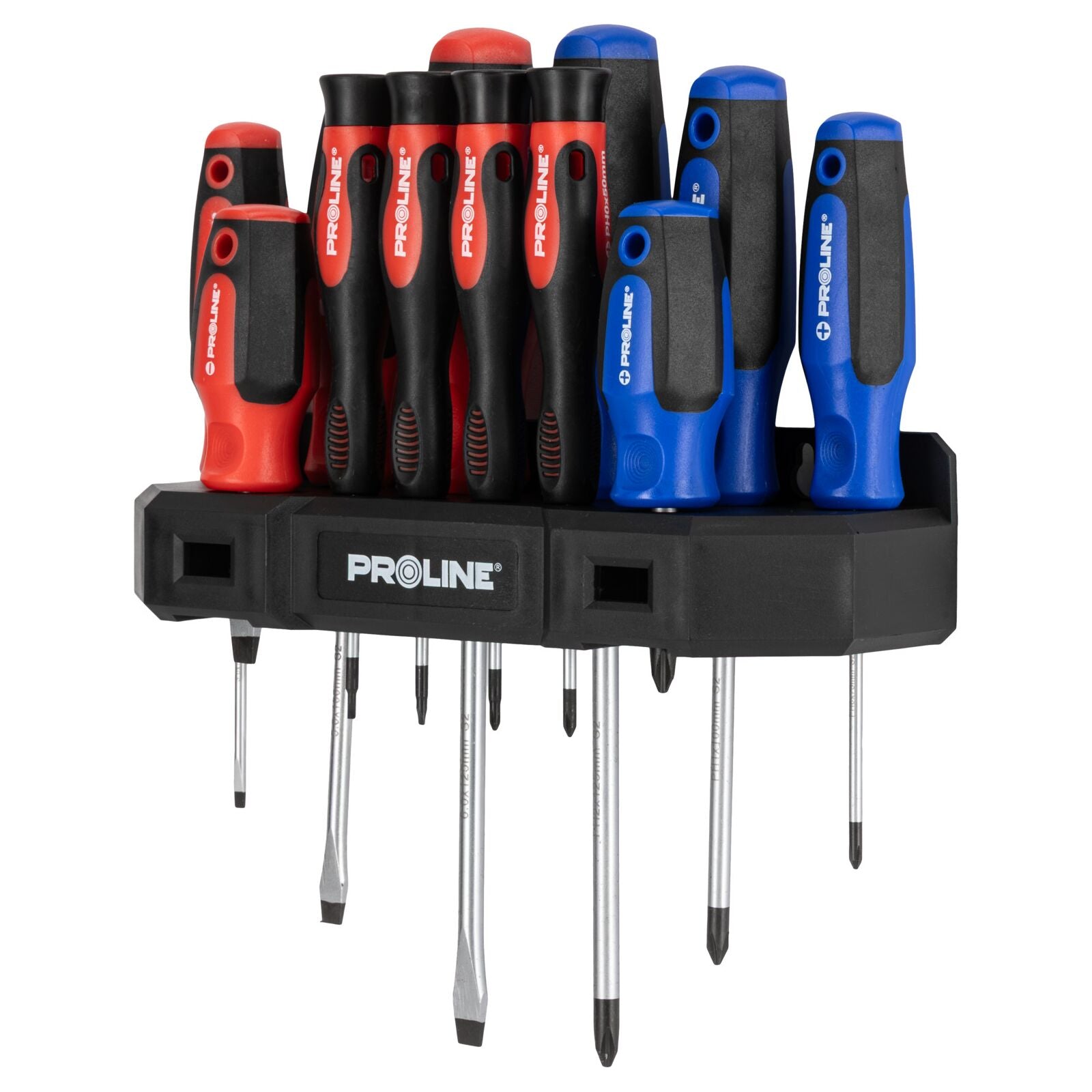 12 részes csavarhúzó készlet S2 Steel Hrc 59 Ergonomikus, puha tapintású mágneses hornyolt és Phillips Proline
