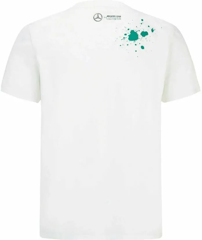 Camiseta Mercedes Masculina F1 Fw George #63 Branco Branco