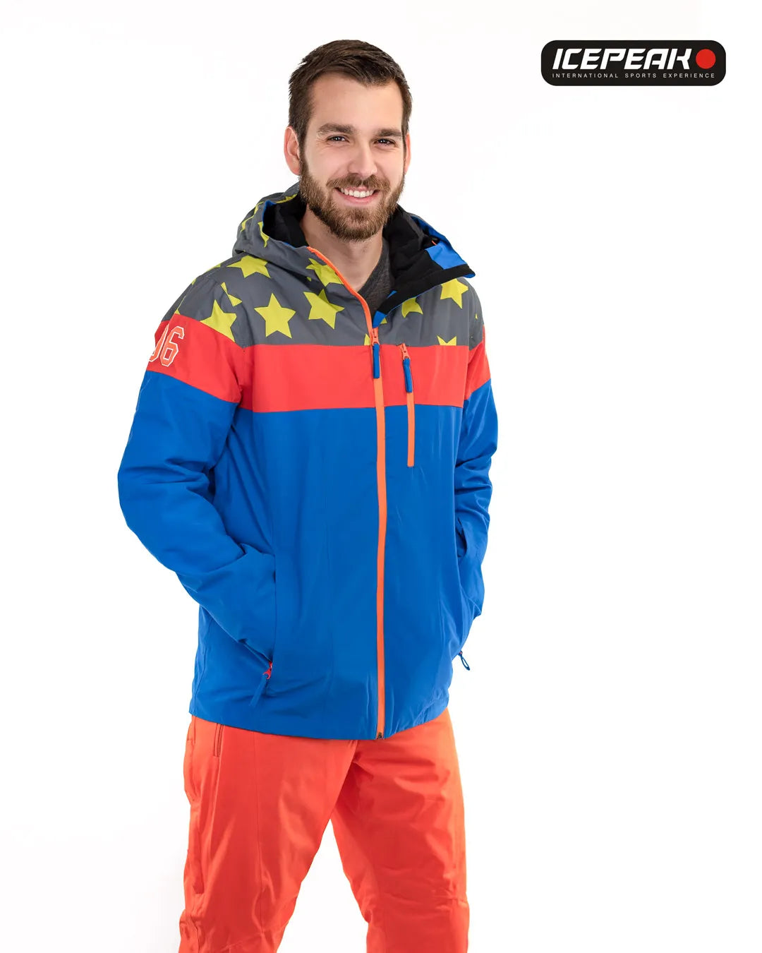 Jaqueta de esqui masculina icepeak centertown jaqueta acolchoada azul xl