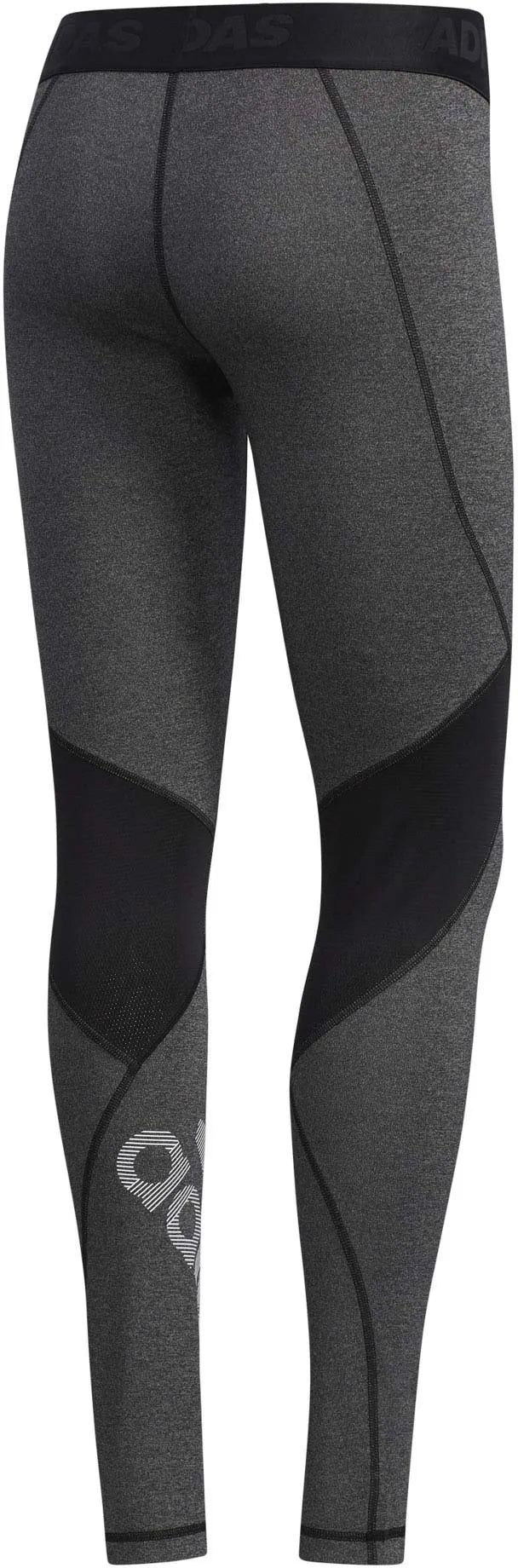 Damleggings adidas alphaskin lång ljungad badge grå l