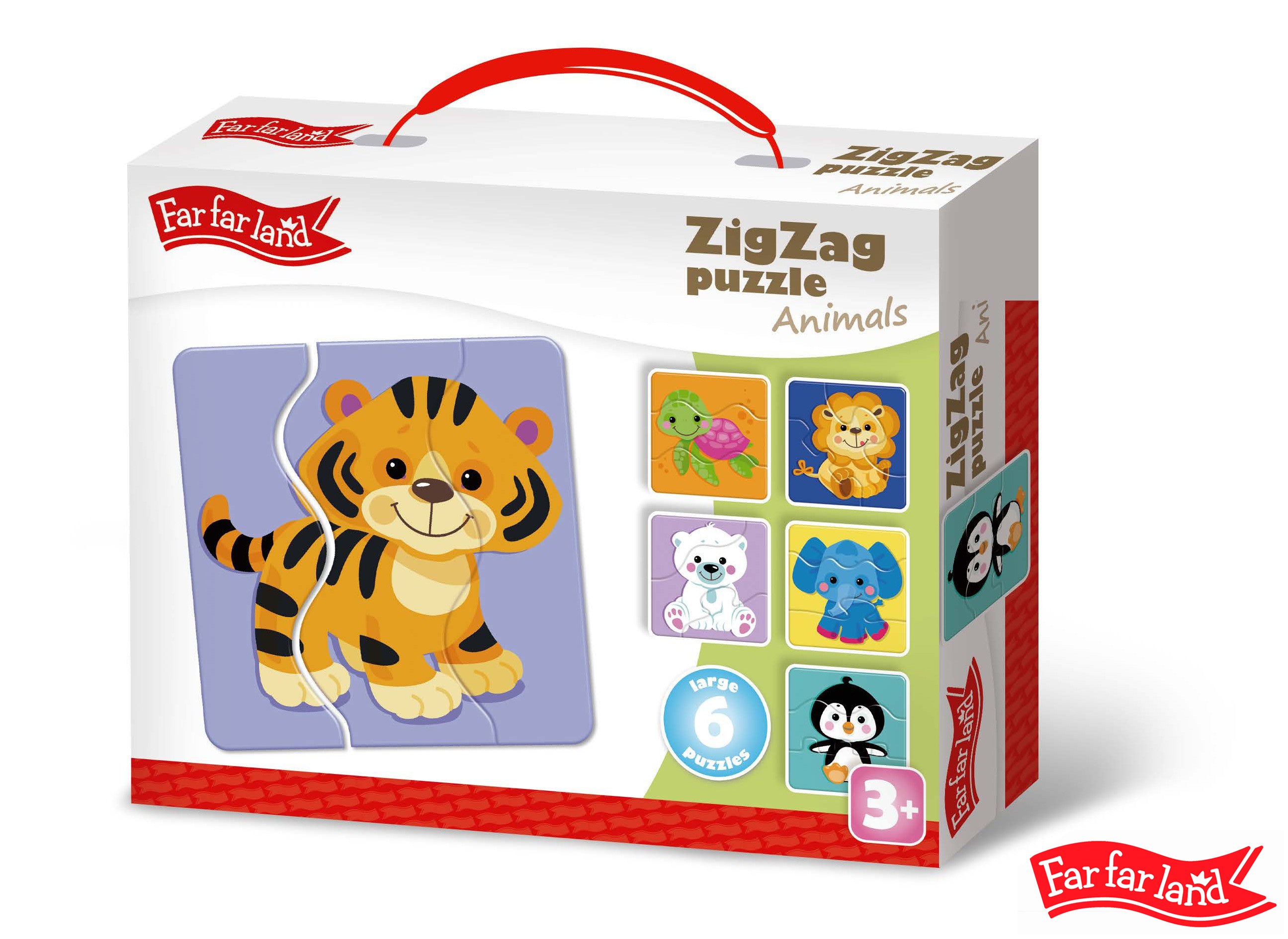 Daleká Země Puzzle Zigzag Zvířata 6 obrázků