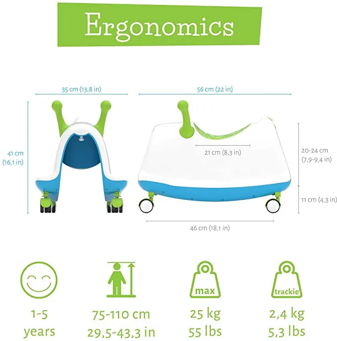 Bicicleta sin pedales para niños 4v1 chillafish trackie verde lima