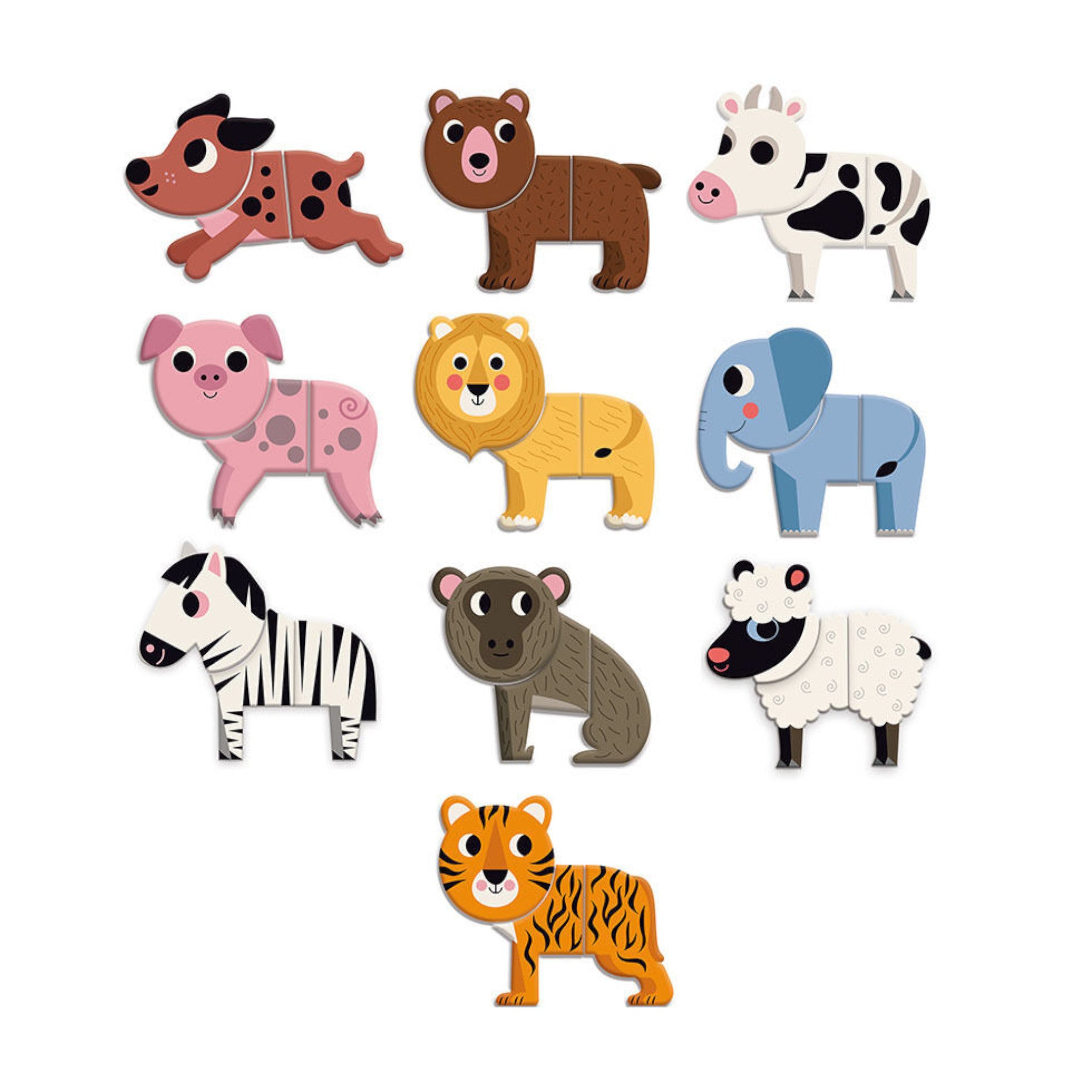 Vilac Wooden Magnets Funny Animals