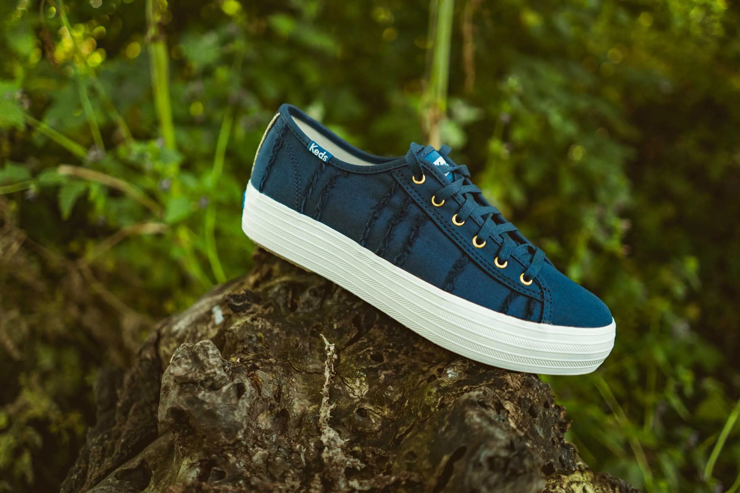 Women's Shoes Keds Wms Triple Kick Eyelash Canvas Indigo Blue