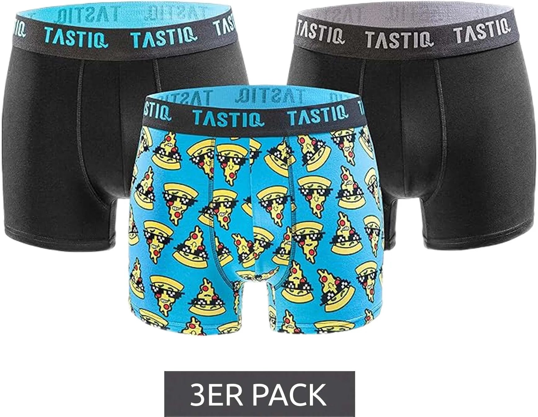 Tastiq Pizza 3-pack Giftbox Boxershorts Zwart