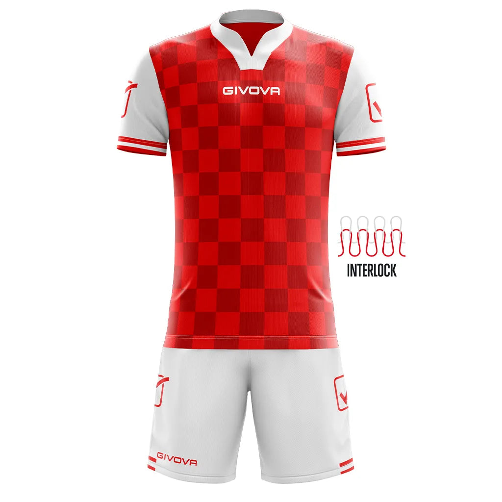Conjunto deportivo givova competición blanco-rojo blanco xl