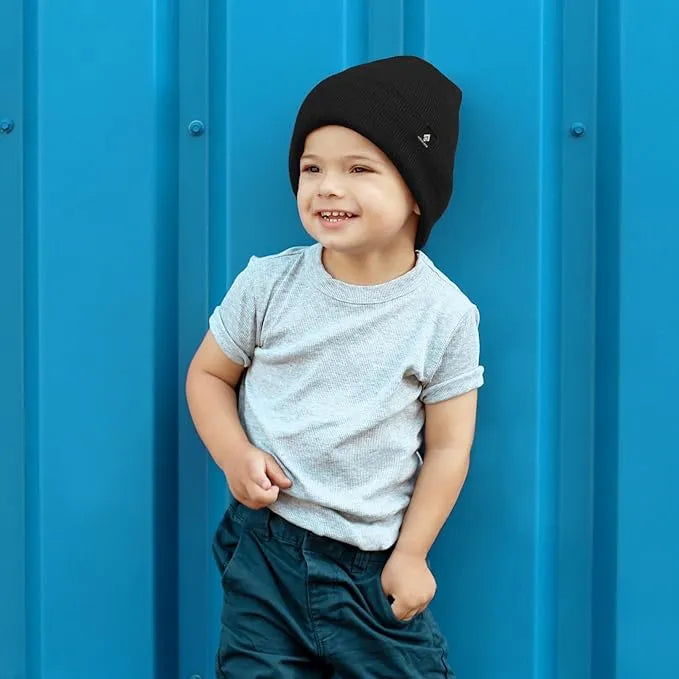 Chapeau d'hiver pour enfants Urban Ace Jr Cotton Cuff Beanies Noir