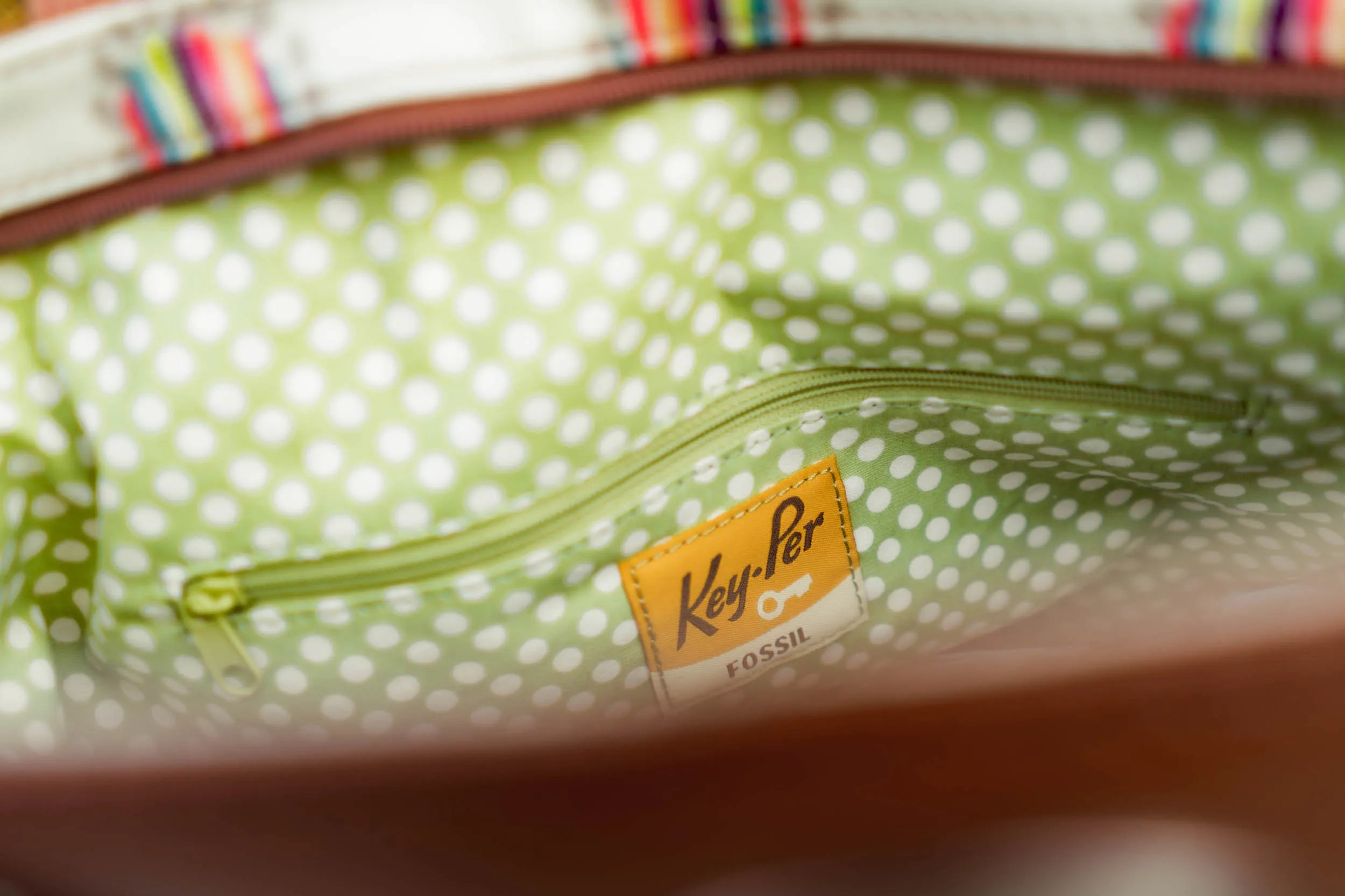 Handtasche Fossil Wmns Shoulderbag Key-Per Shopper Dot Cream