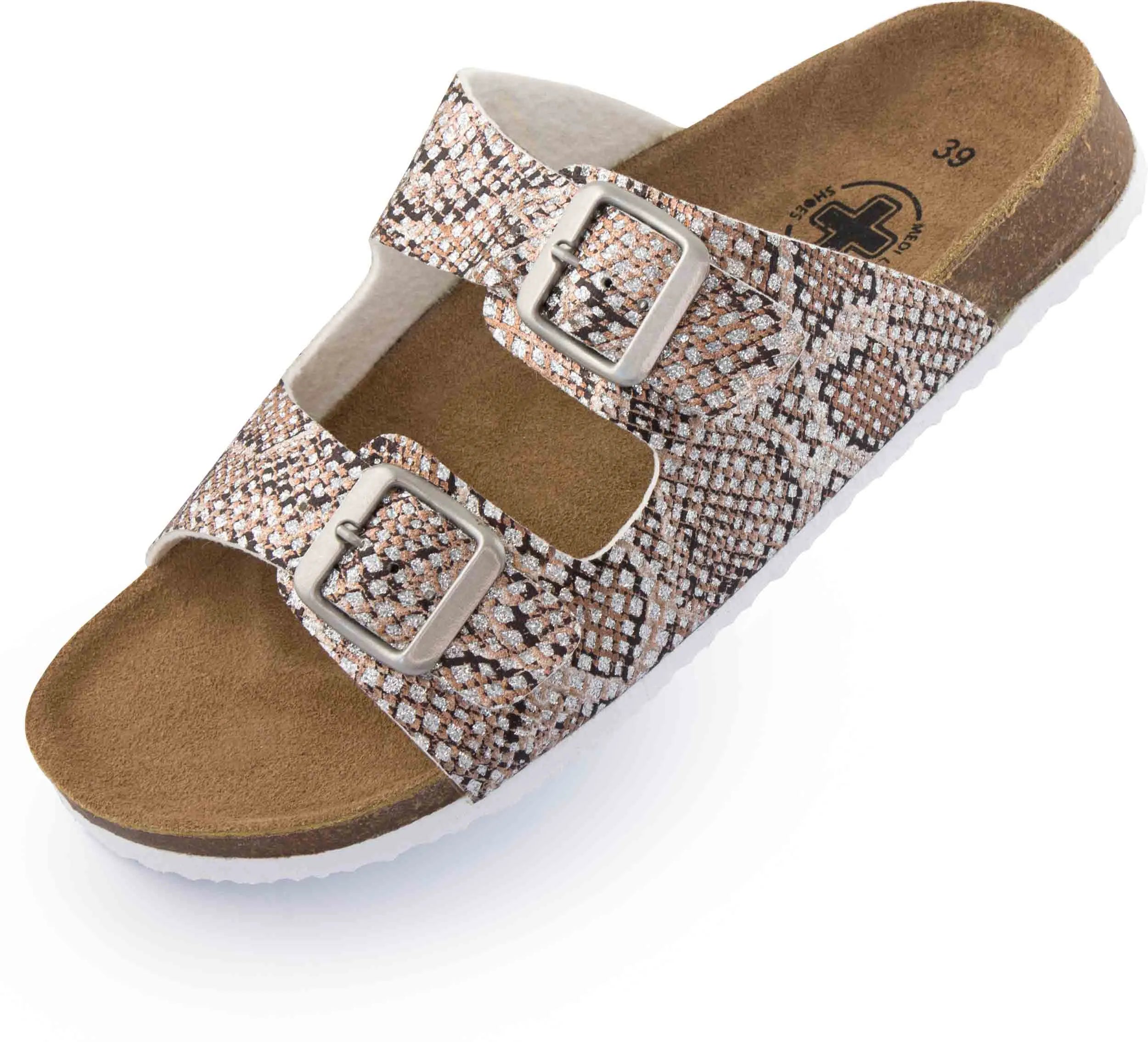 Ciabatte da Donna Mediline Arco Snake Argento Beige