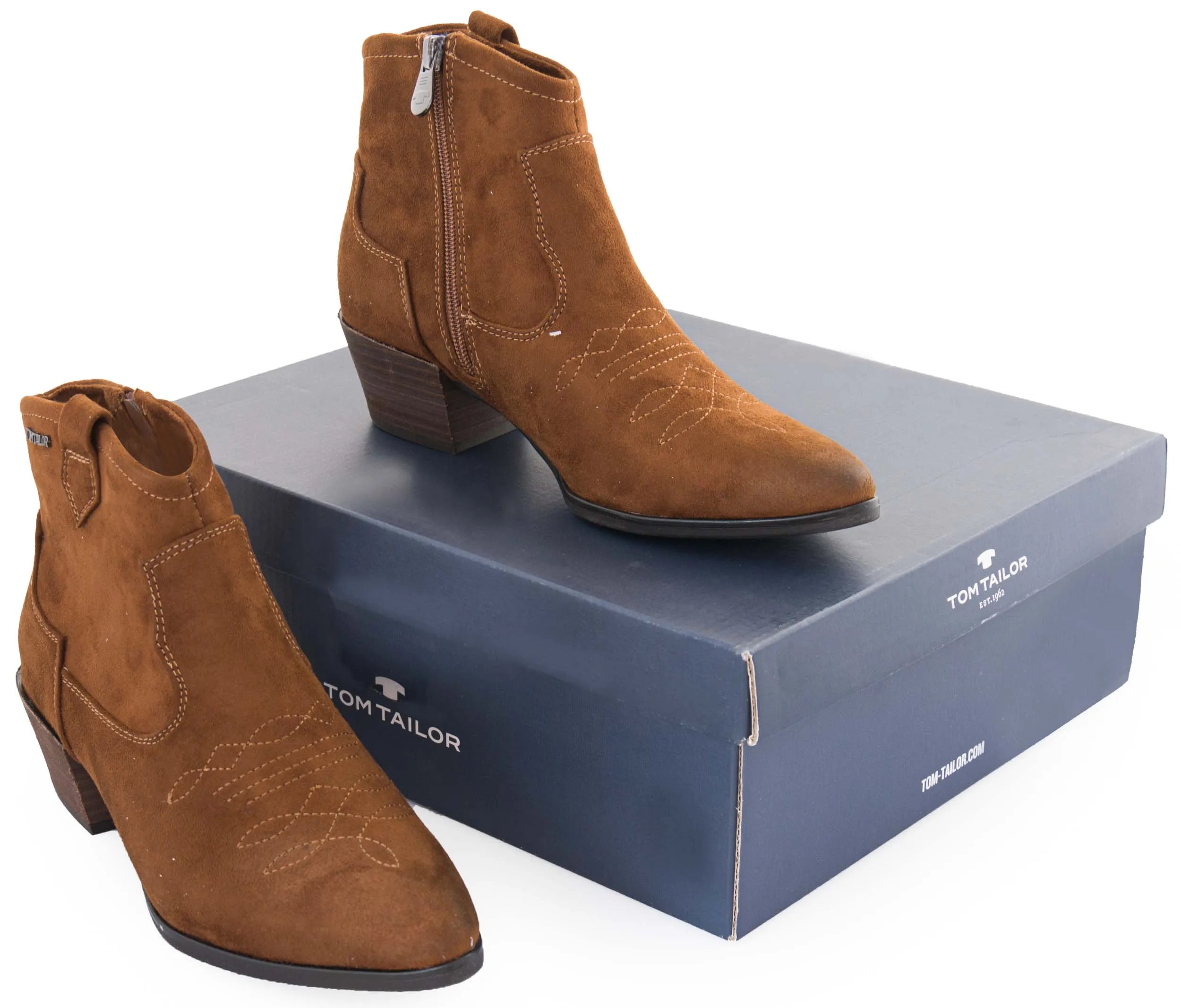Damskor Tom Tailor Stiefelette Damen Cognac Brun