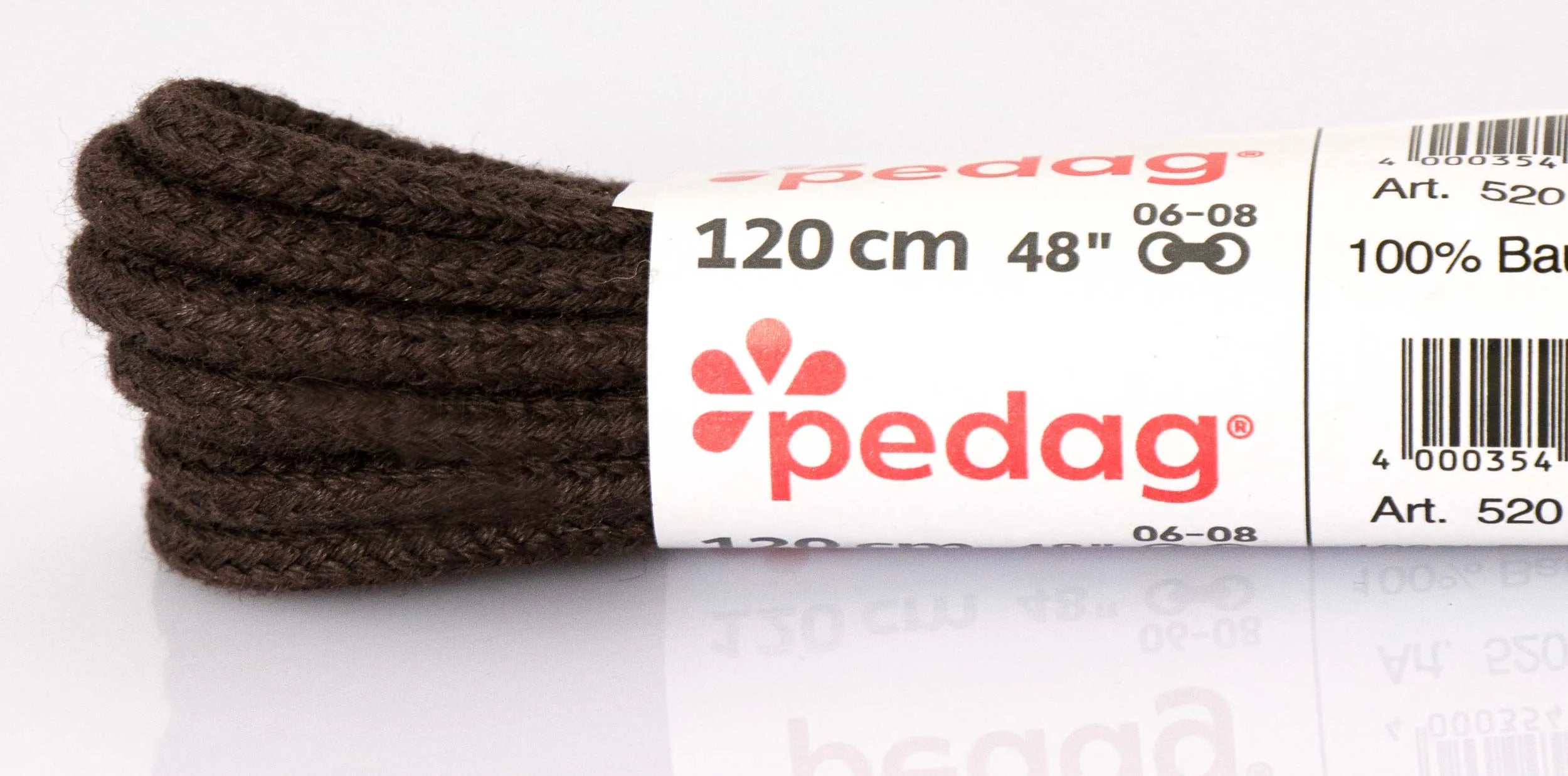 Sznurowadła Pedag Okrągłe Grube 120 cm Ciemnobrązowe