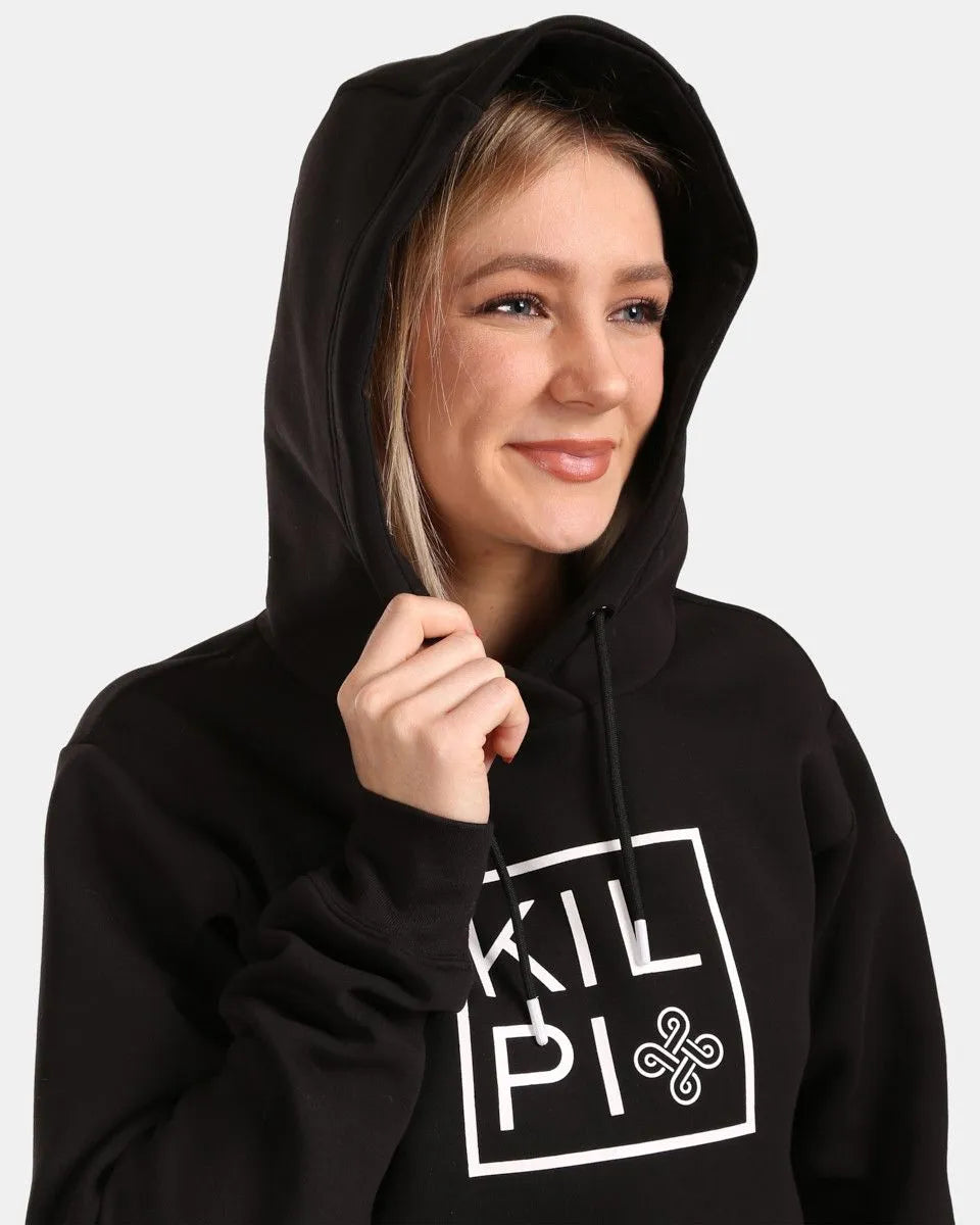 Sudadera con capucha de algodón para mujer kilpi niky-w negro 38