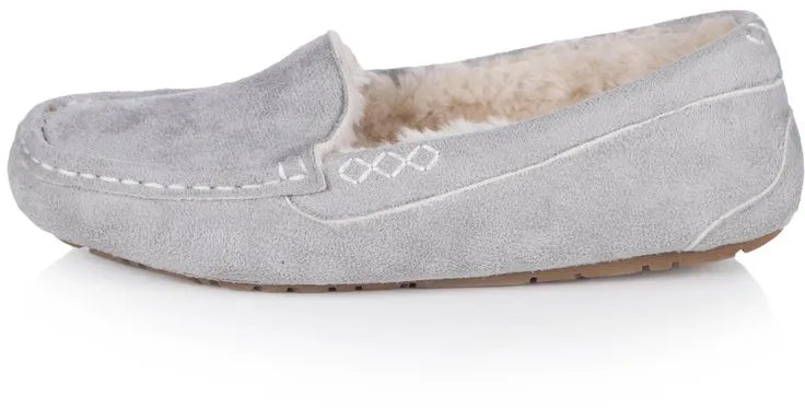 Najcieplejsze kapcie damskie z uchwytami na ciepło, szare