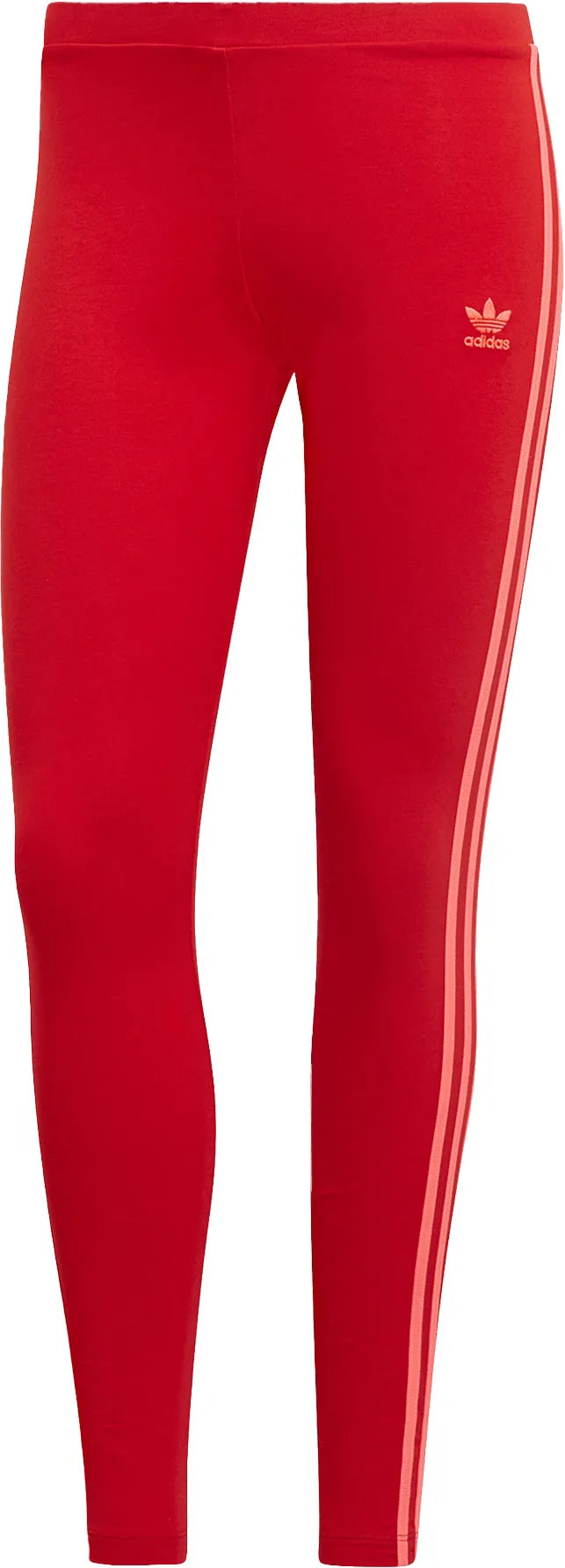 Leggings femininas adidas 3 listras justas vermelho 34