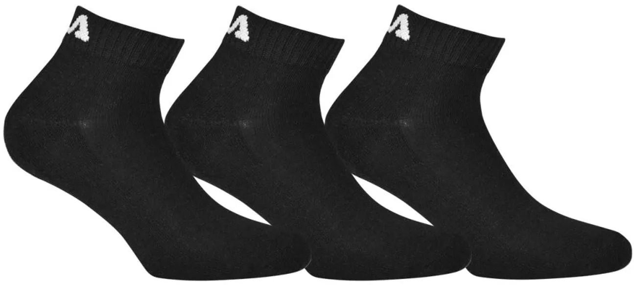 Calzini neri Fila Regular Fit, confezione da 3, 35-38