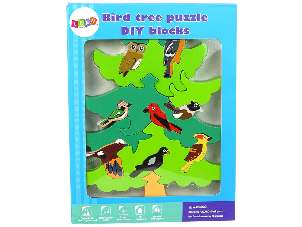 Wooden Tree Birds Diy Wooden Puzzle Blocks