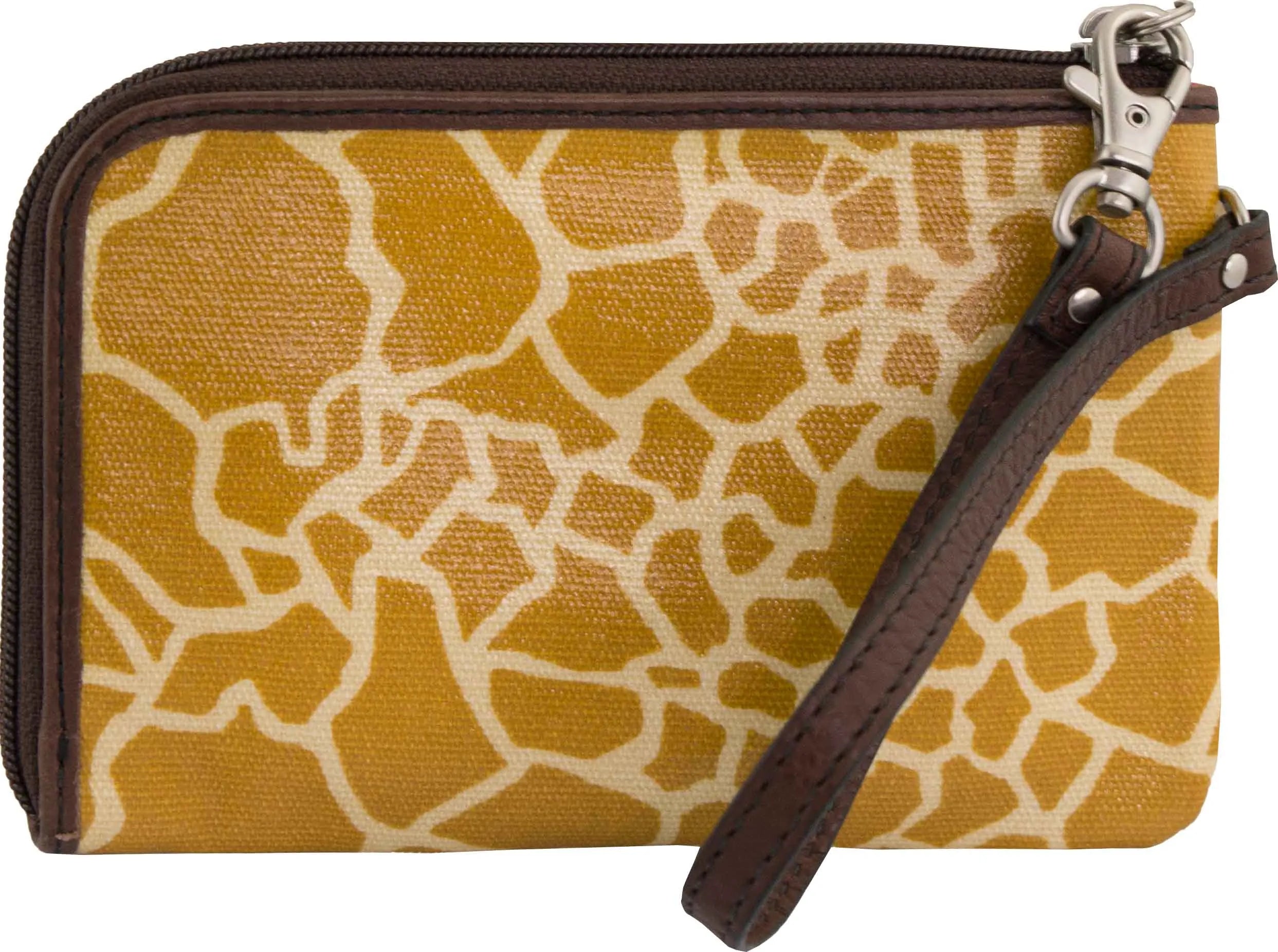 Dámská peněženka Fossil Wmns Leather Wallet Key-per Zip Clutch Giraffe Brown