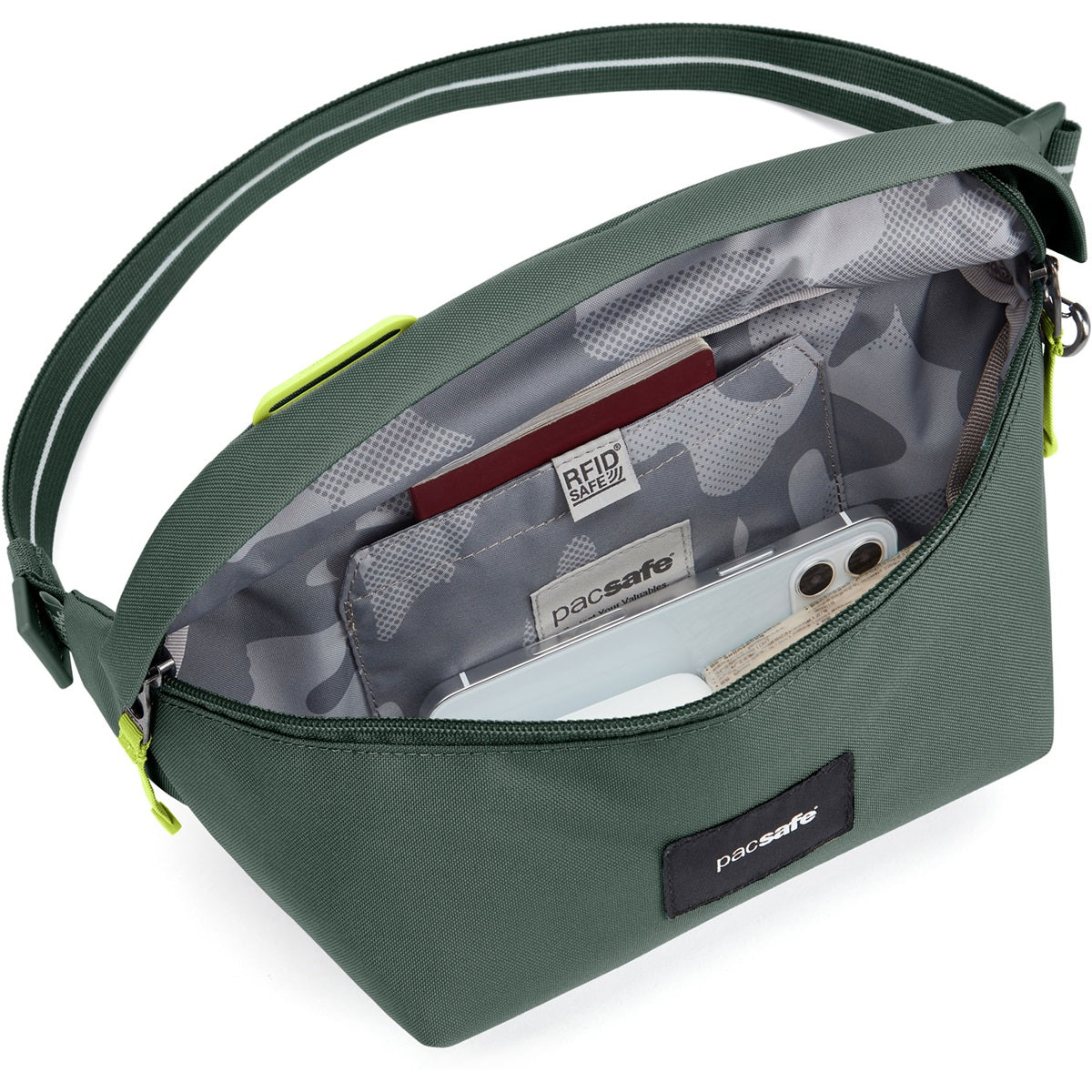 Pacsafe Go Sling Pack verde abete rosso