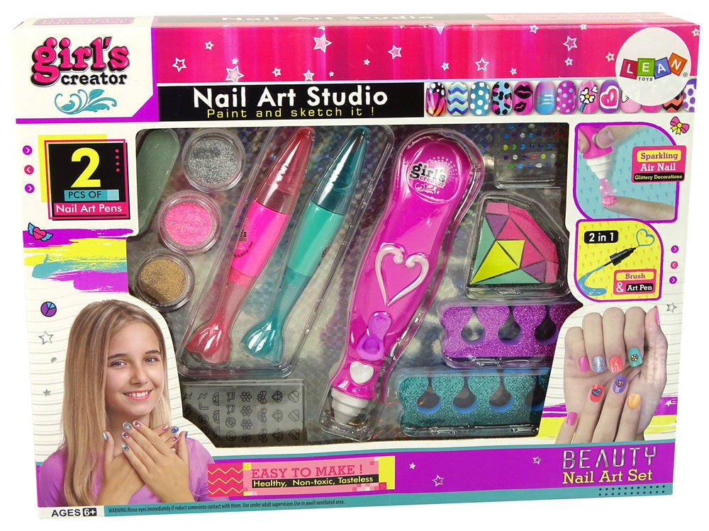 Nail Painting Set Nail Pens Glitter Dispenser Diamonds
