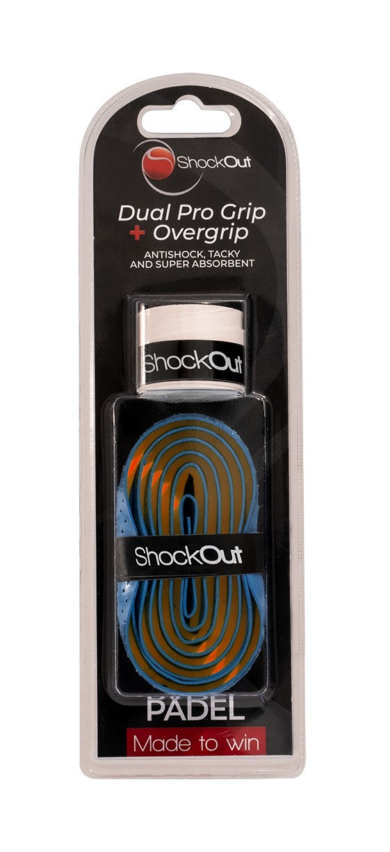 Podwójny uchwyt Pro + amortyzator Overgrip Azul/Naranja ÚNICA