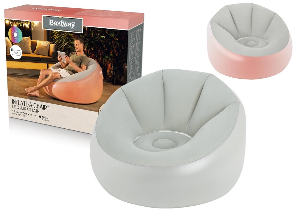 Bestway 75086 Inflatable Illuminated Armchair 102 X 97 X 71 Cm