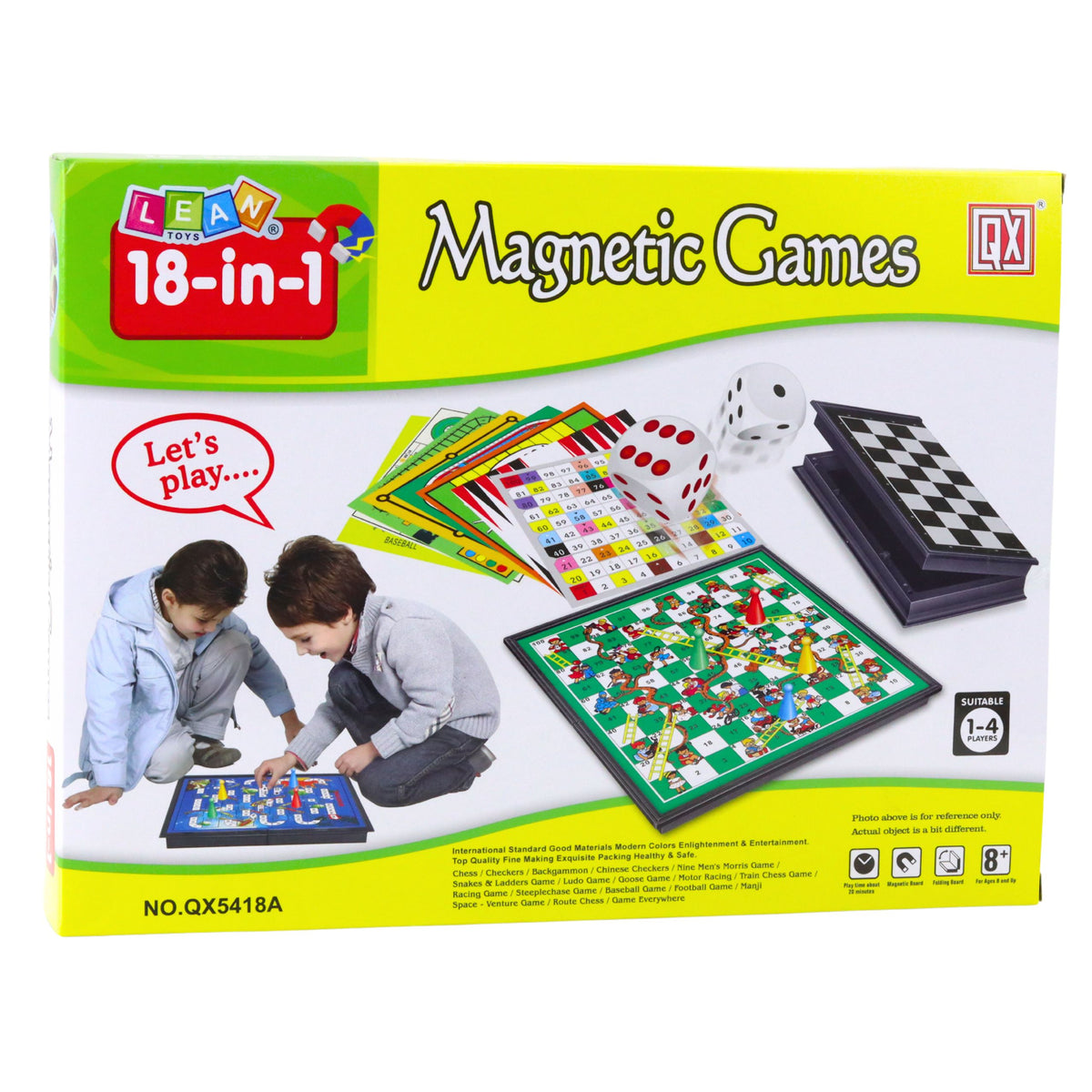 Family Game Set 18 In 1 Chess Magnetic Chessboard