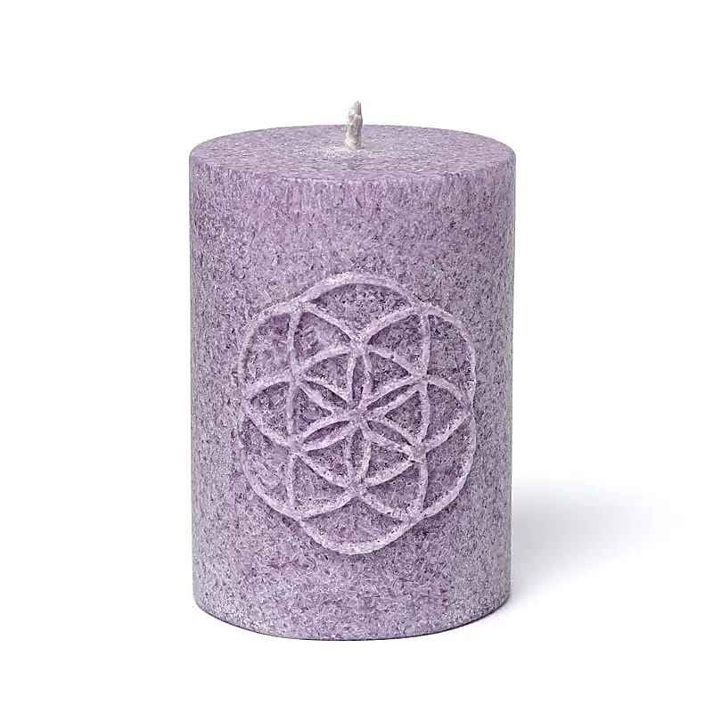 Präglat votivljus Seed Of Life Stearin Lila --set med 2 st - 8x5,5 Cm