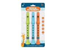 Set Of Three Flutes For Children Animals
