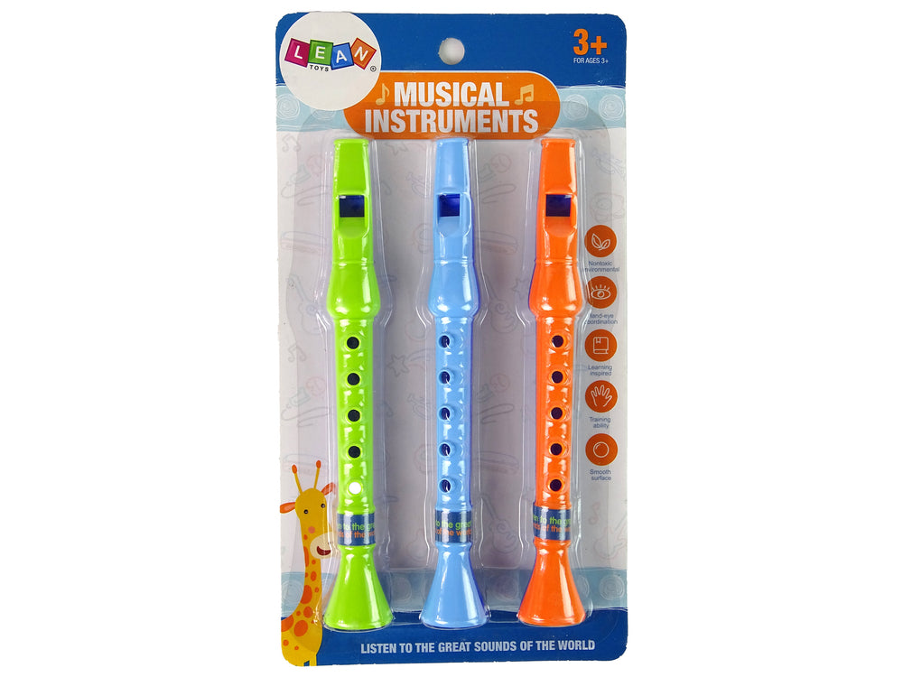 Set Of Three Flutes For Children Animals