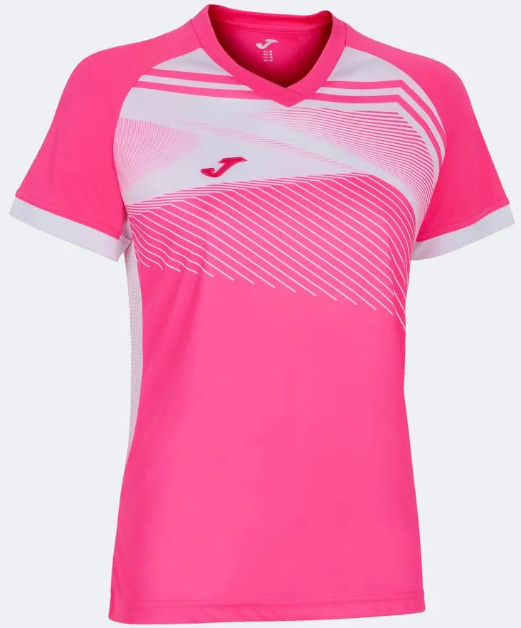 Camiseta feminina joma supernova ii rosa-branca l