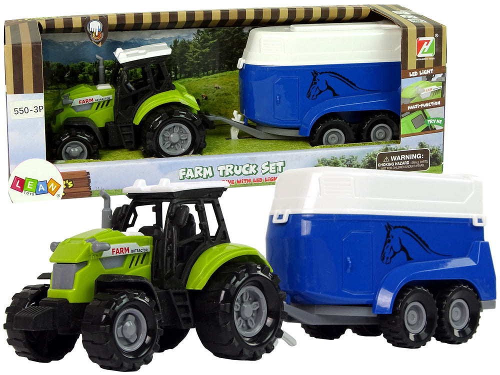 Tractor With Horse Trailer Sound Green Farm