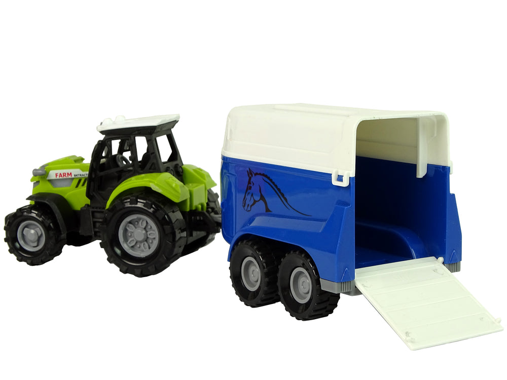 Tractor With Horse Trailer Sound Green Farm